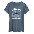 thumbnail image 1 of Lilo & Stitch - I Want A Stitch For Christmas - Women's Short Sleeve Graphic T-Shirt, 1 of 5