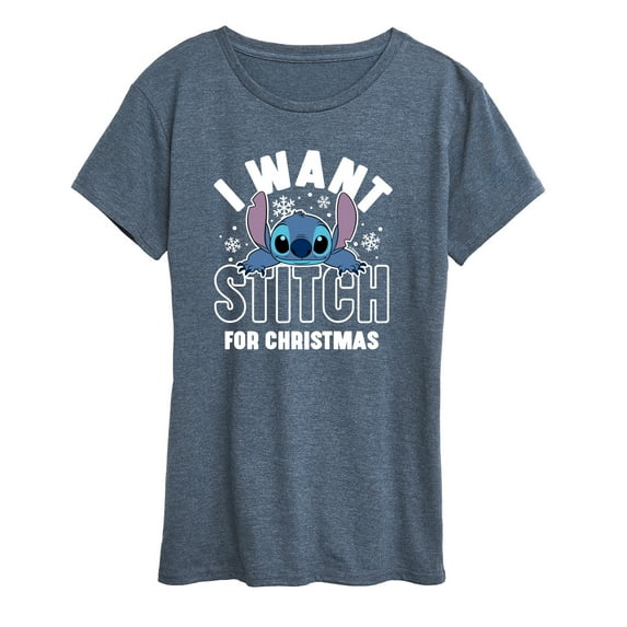 Lilo & Stitch - I Want A Stitch For Christmas - Women's Short Sleeve Graphic T-Shirt