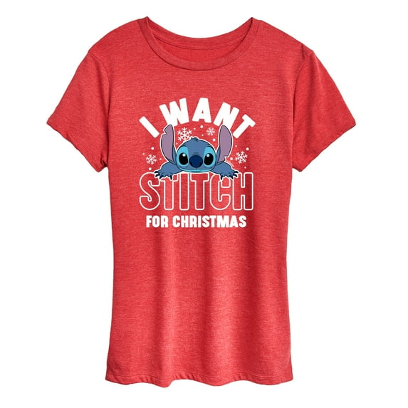 Lilo & Stitch - I Want A Stitch For Christmas - Women's Short Sleeve Graphic T-Shirt