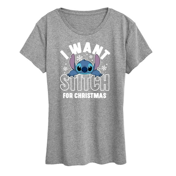Lilo & Stitch - I Want A Stitch For Christmas - Women's Short Sleeve Graphic T-Shirt
