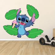 DESIGN WITH VINYL Lilo and Stitch Ice Cream Character Wall Art Graphic Decal Sticker Vinyl Mural Baby Kids Room Bedroom Nursery Kindergarten School House Home Wall Art Design Removable Peel and Stick 10x8 inch
