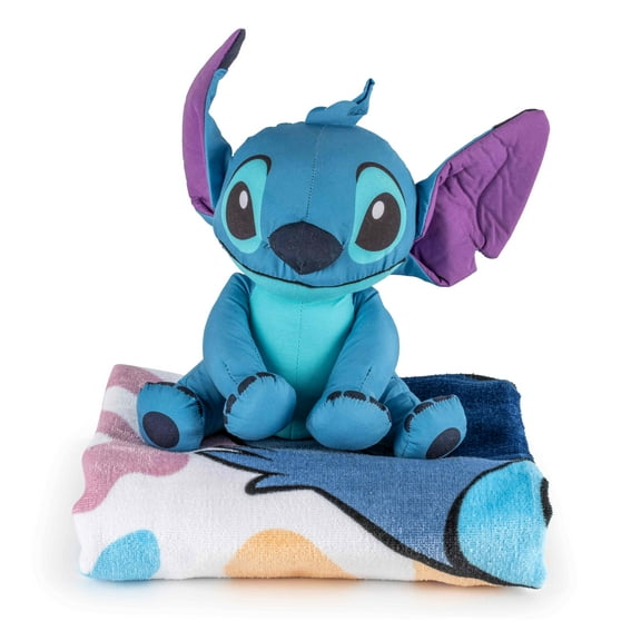 Lilo & Stitch Kids 12" Polyester Beach Buddy and 28"x58" Cotton Beach Towel Set, Multicolor, Disney