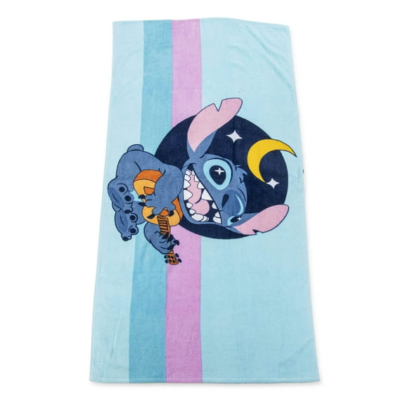 Lilo & Stitch Kids 27" x 54" Bath Towel, Cotton, Blue, Disney