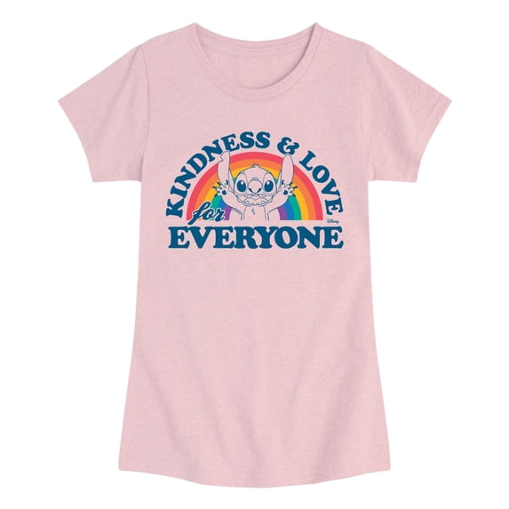 Lilo & Stitch - Kindness And Love - Youth Girls Fitted Short Sleeve T-Shirt