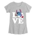 thumbnail image 1 of Lilo & Stitch - Love Cupid Stitch - Youth Girls Fitted Short Sleeve T-Shirt, 1 of 3