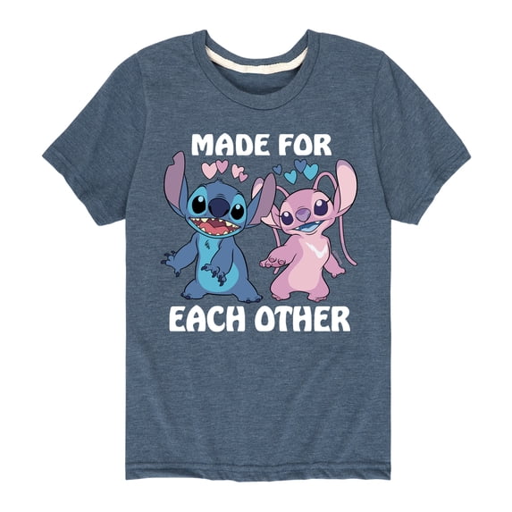 Lilo & Stitch - Made For Each Other - Youth Boys Short Sleeve Graphic T-Shirt