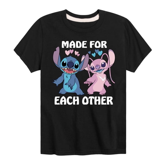 Lilo & Stitch - Made For Each Other - Youth Boys Short Sleeve Graphic T-Shirt