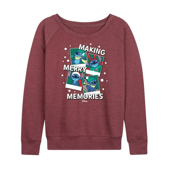 Lilo & Stitch - Making Merry Memories - Women's Lightweight French Terry Long Sleeve Shirt