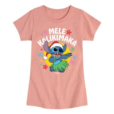 Lilo & Stitch - Mele Kalikimaka - Girls Fitted Short Sleeve Tee