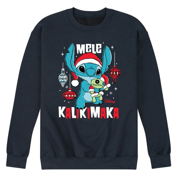 Lilo & Stitch - Mele Kalikimaka - Men's Crew Neck Fleece Pullover