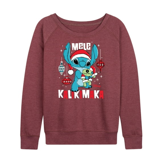 Lilo & Stitch - Mele Kalikimaka - Women's Lightweight French Terry Long Sleeve Shirt