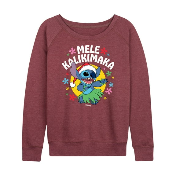 Lilo & Stitch - Mele Kalikimaka - Women's Lightweight French Terry Long Sleeve Shirt