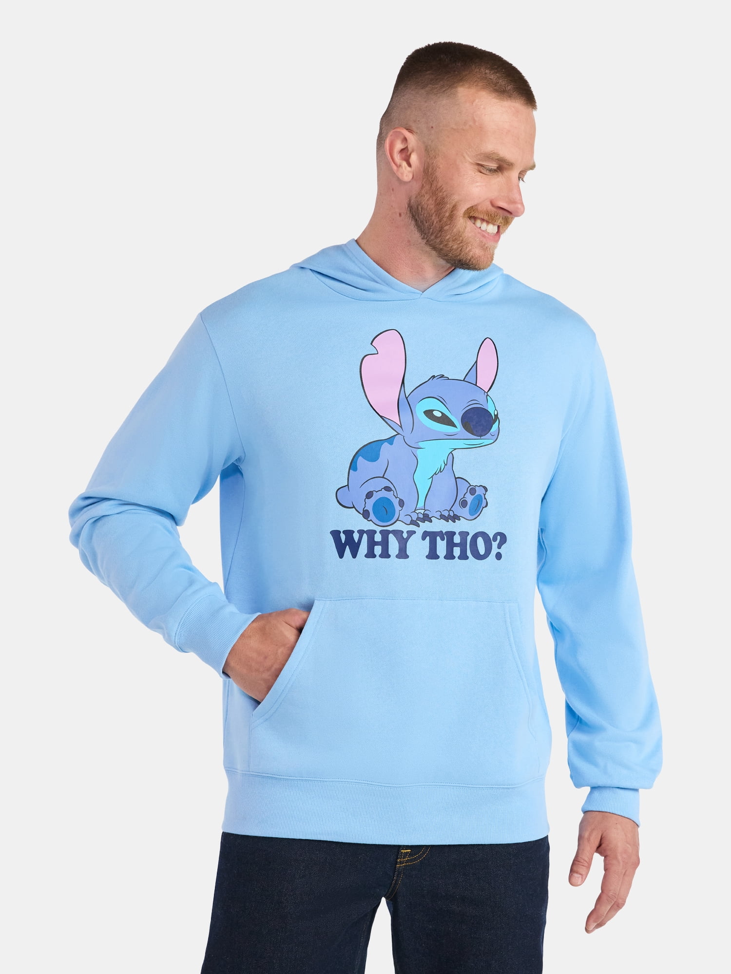 Lilo & Stitch, Men's & Big Men's Graphic Hoodie, Why Tho, Sizes XS-5XL
