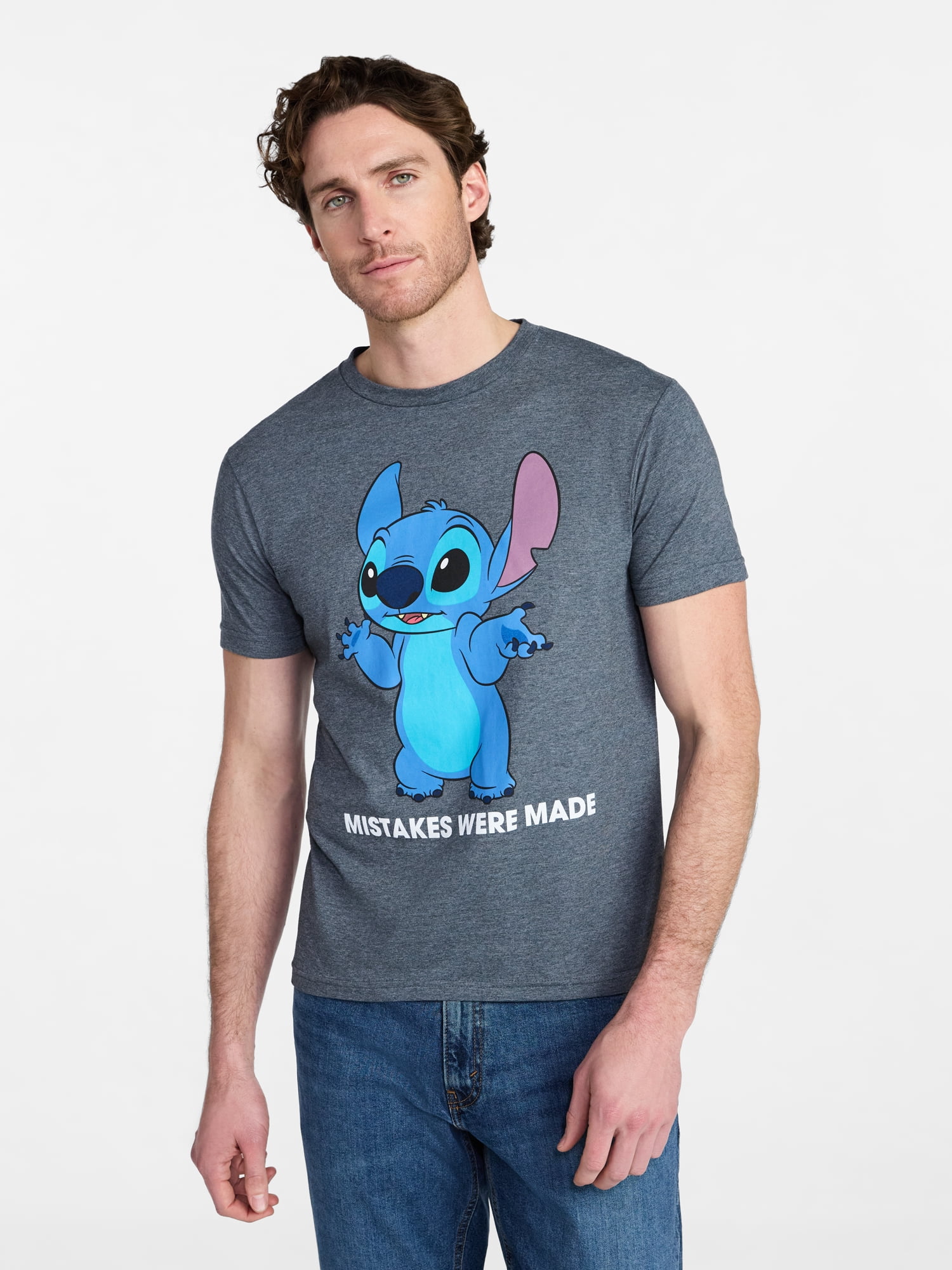 Lilo and Stitch Men's and Big Men's Mistakes Were Made Graphic Tee