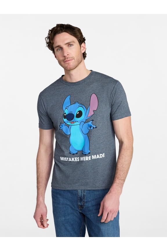 Lilo and Stitch Men's and Big Men's Mistakes Were Made Graphic Tee, Sizes S-3XL