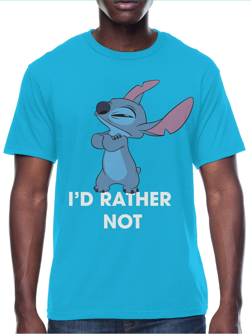 Lilo & Stitch Mens & Big Men's I'd Rather Not Graphic Tee Shirt