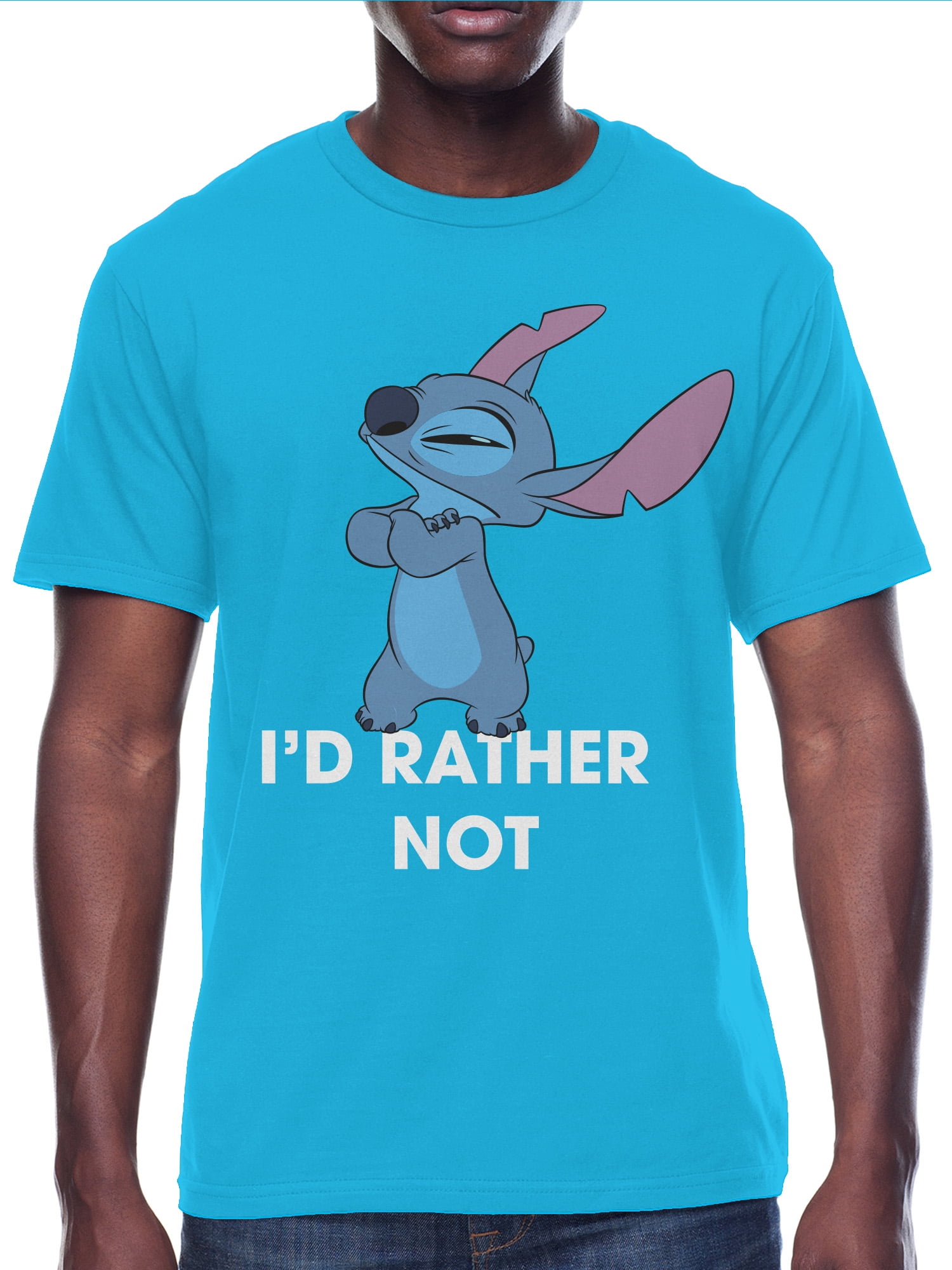 Lilo & Stitch Mens & Big Men's I'd Rather Not Graphic Tee Shirt, Sizes ...