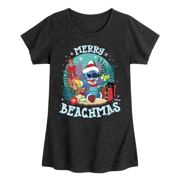 Lilo & Stitch - Merry Beachmas - Girls Fitted Short Sleeve Tee