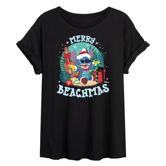 Lilo & Stitch - Merry Beachmas - Juniors Ideal Flowy Muscle T-Shirt