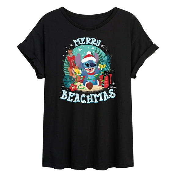 Lilo & Stitch - Merry Beachmas - Juniors Ideal Flowy Muscle T-Shirt