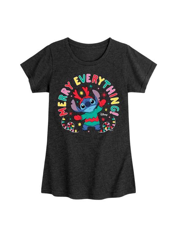- Christmas Merry Everything Girls' Fitted Short Sleeve Graphic T-Shirt