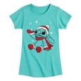 thumbnail image 1 of Lilo & Stitch - Merry Stitchmas - Girls Fitted Short Sleeve Tee, 1 of 5