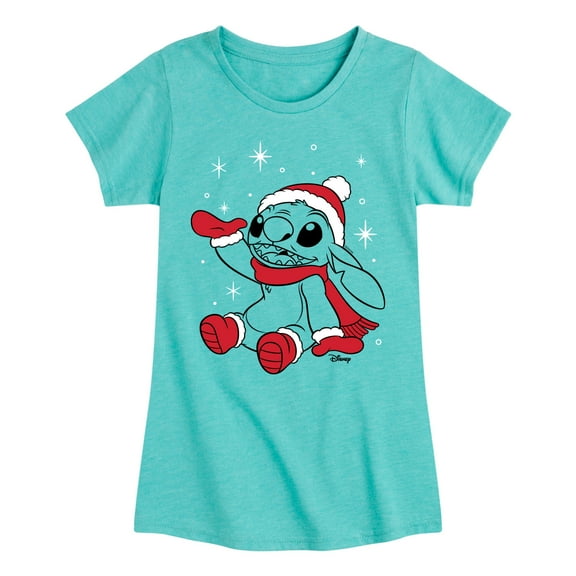 Lilo & Stitch - Merry Stitchmas - Girls Fitted Short Sleeve Tee