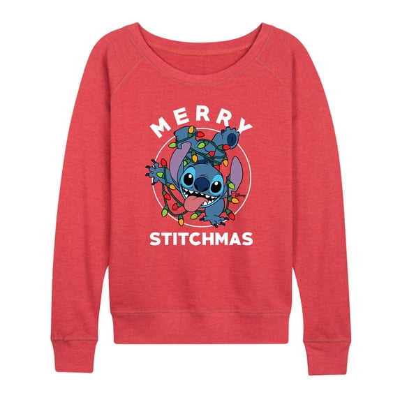 Lilo & Stitch - Merry Stitchmas - Women's French Terry Long Sleeve Pullover