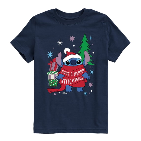 Lilo & Stitch - Merry Stitchmas - Youth Boys Short Sleeve Graphic T-Shirt