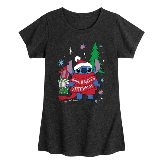 Lilo & Stitch - Merry Stitchmas - Youth Girls Fitted Short Sleeve T-Shirt