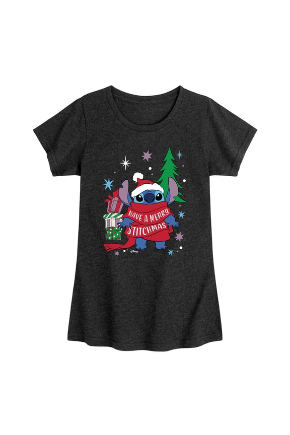 - Merry Stitchmas - Youth Girls Fitted Short Sleeve T-Shirt