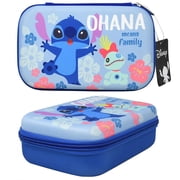 Lilo & Stitch Molded Pencil Case, Cartoon Print, Blue