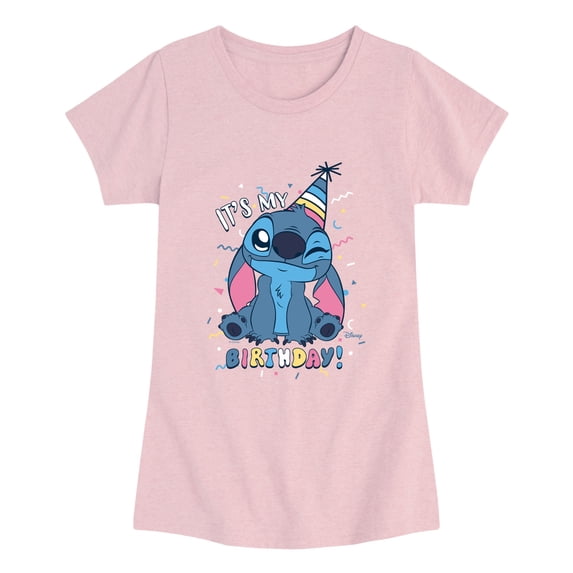 Lilo & Stitch - My Birthday Stitch Fitted Short Sleeve Graphic T-Shirt