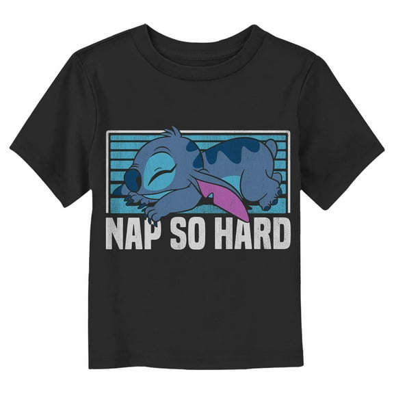 Lilo & Stitch Nap So Hard Distressed  Graphic T-Shirt