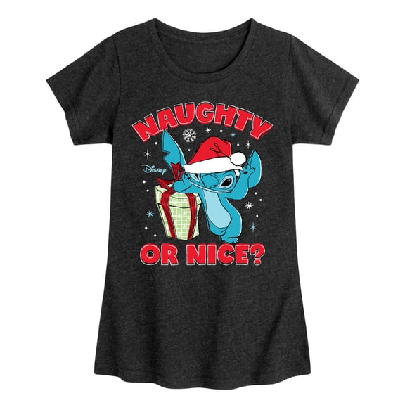 Lilo & Stitch - Naughty Or Nice - Girls Fitted Short Sleeve Tee