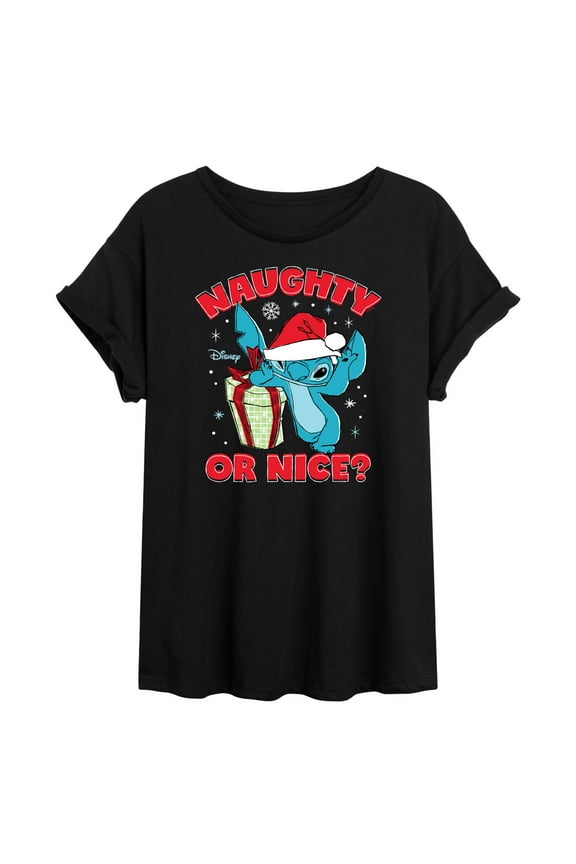 - Naughty Or Nice - Juniors Ideal Flowy Muscle T-Shirt