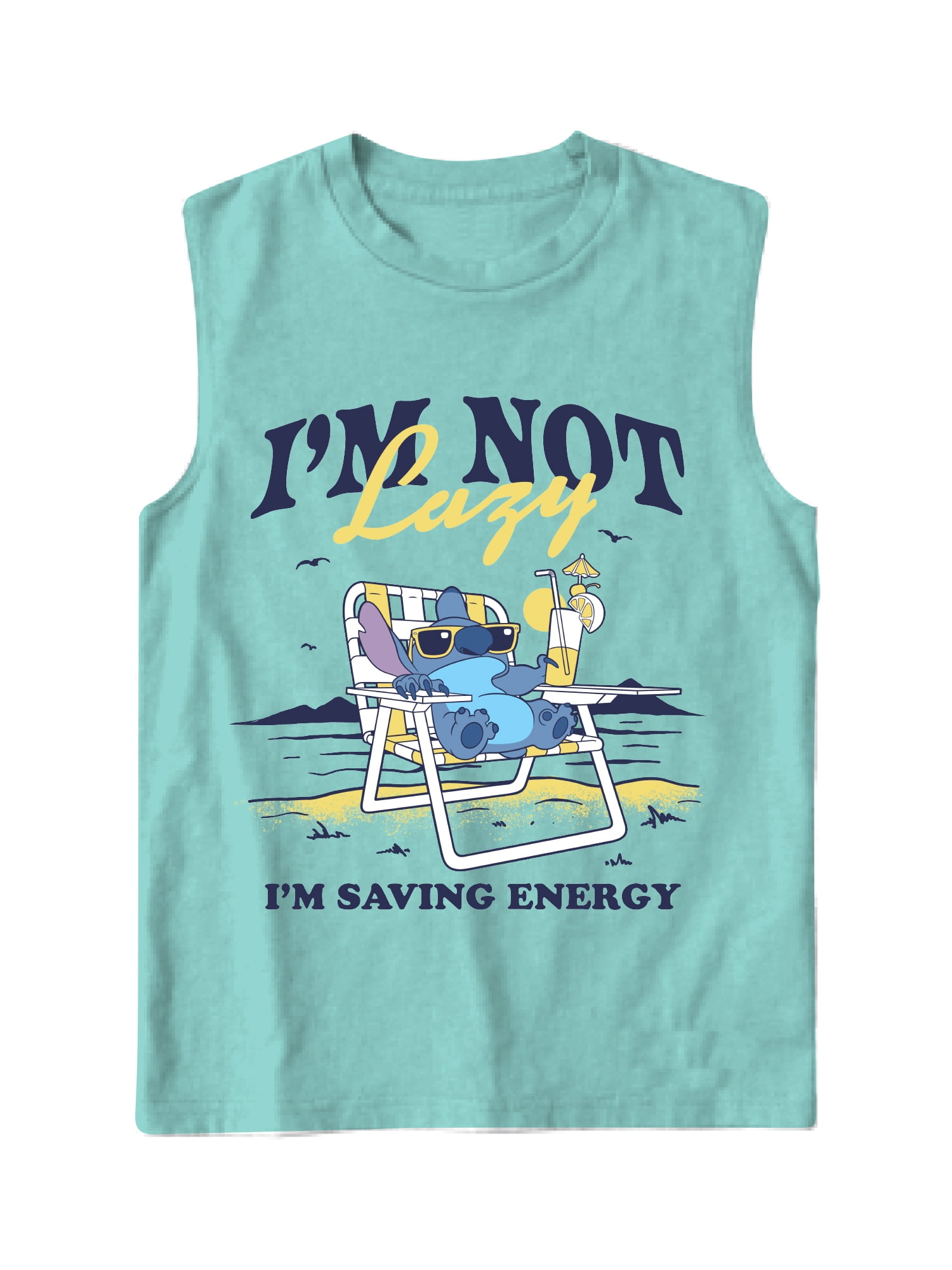 Lilo & Stitch Not Lazy, Graphic Boys Crew Neck Tank Top, Sizes XS-2XL (Little Boys & Big Boys)