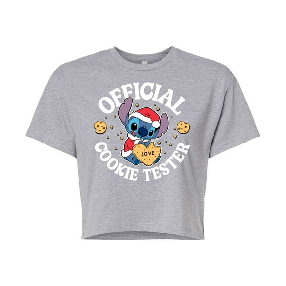 Lilo & Stitch - Official Cookie Tester - Juniors Cropped Cotton Blend T-Shirt