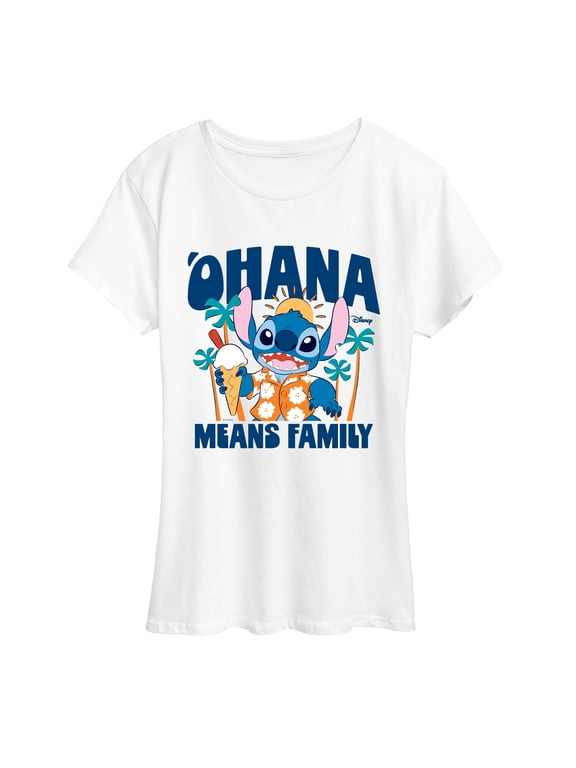 - Ohana Family Fun Stitch Women's Short Sleeve Graphic T-Shirt