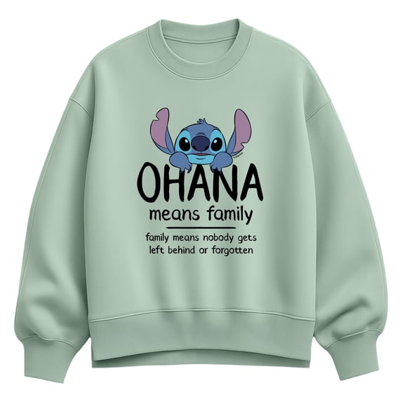 Lilo & Stitch - Ohana Means Family Women's Oversized Fleece Crew ...
