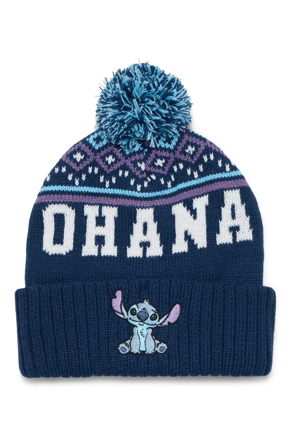 Lilo and Stitch Women's Ohana Pom Beanie Hat