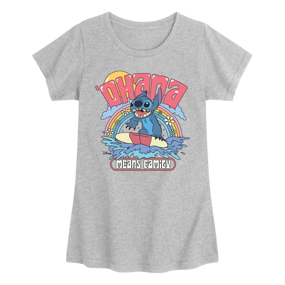 Lilo & Stitch - Ohana Surf - Youth Girls Fitted Short Sleeve T-Shirt