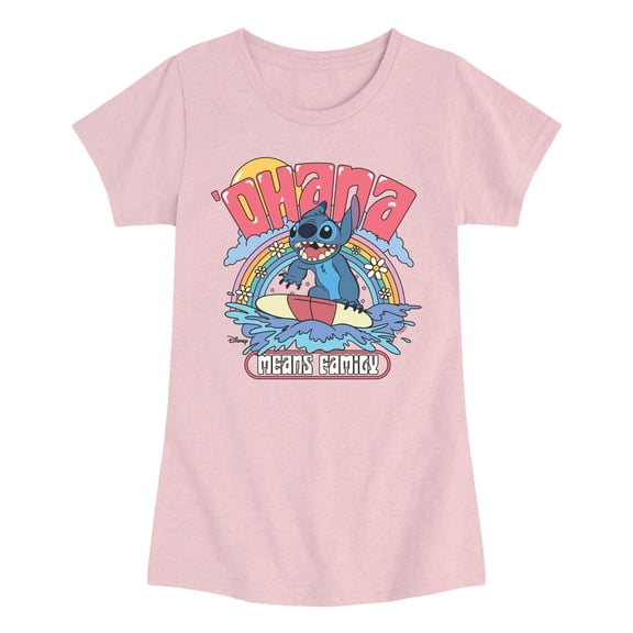 Lilo & Stitch - Ohana Surf - Youth Girls Fitted Short Sleeve T-Shirt