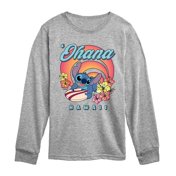 Lilo & Stitch - Ohana - Youth Boys Long Sleeve Graphic T-Shirt