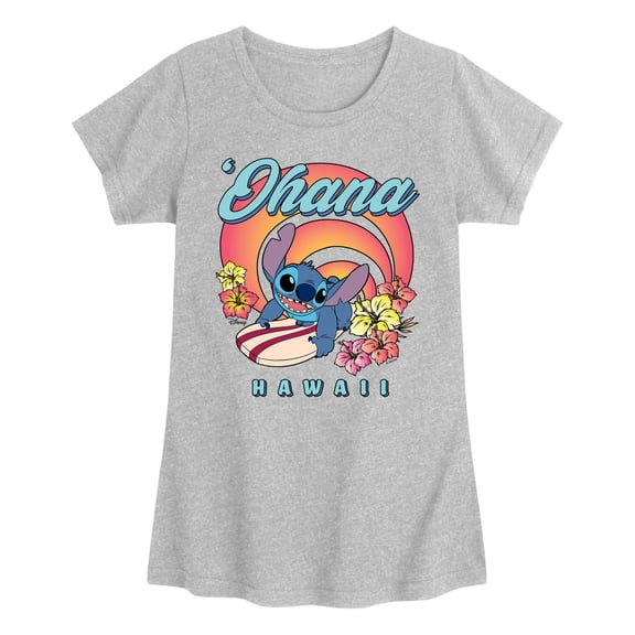 Lilo & Stitch - Ohana - Youth Girls Fitted Short Sleeve T-Shirt