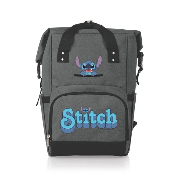 Oniva Disney Lilo and Stitch On The Go 15 qt. Roll-Top Backpack Cooler, Heathered Gray