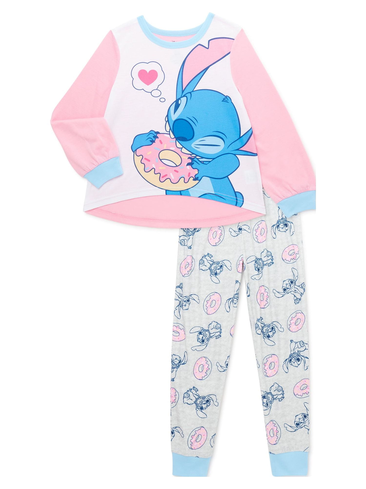 Lilo & Stitch Pajama Set (Children's) Fire Retardant Bunny Fleece Pajamas, Pink, 2-Pack