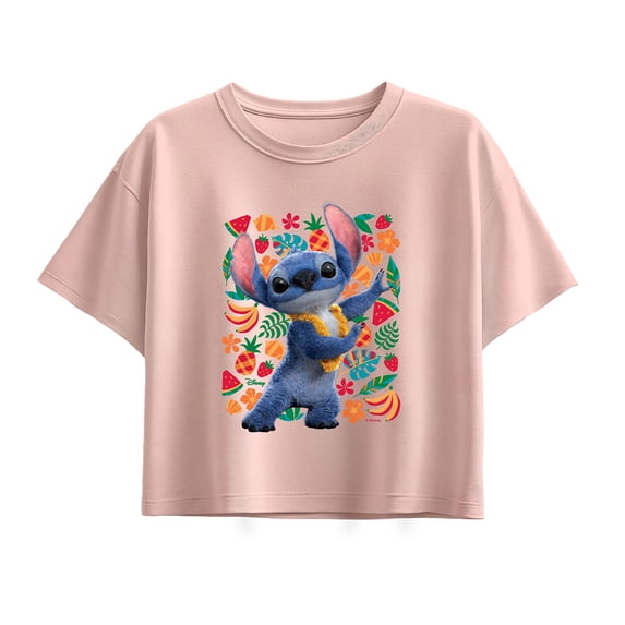 Lilo & Stitch - Pattern Stitch - Youth Girls Boxy T-Shirt