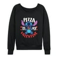 thumbnail image 1 of Lilo & Stitch - Pizza Is My Valentine - Women's Lightweight French Terry Long Sleeve Shirt, 1 of 5