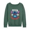 thumbnail image 1 of Lilo & Stitch - Pizza Is My Valentine - Women's Lightweight French Terry Long Sleeve Shirt, 1 of 5
